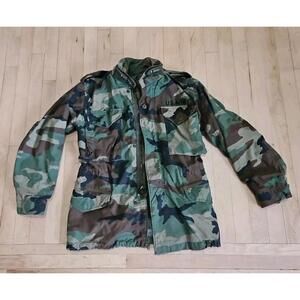 Vintage Army Cold Weather Field Jacket XS Woodland Camo